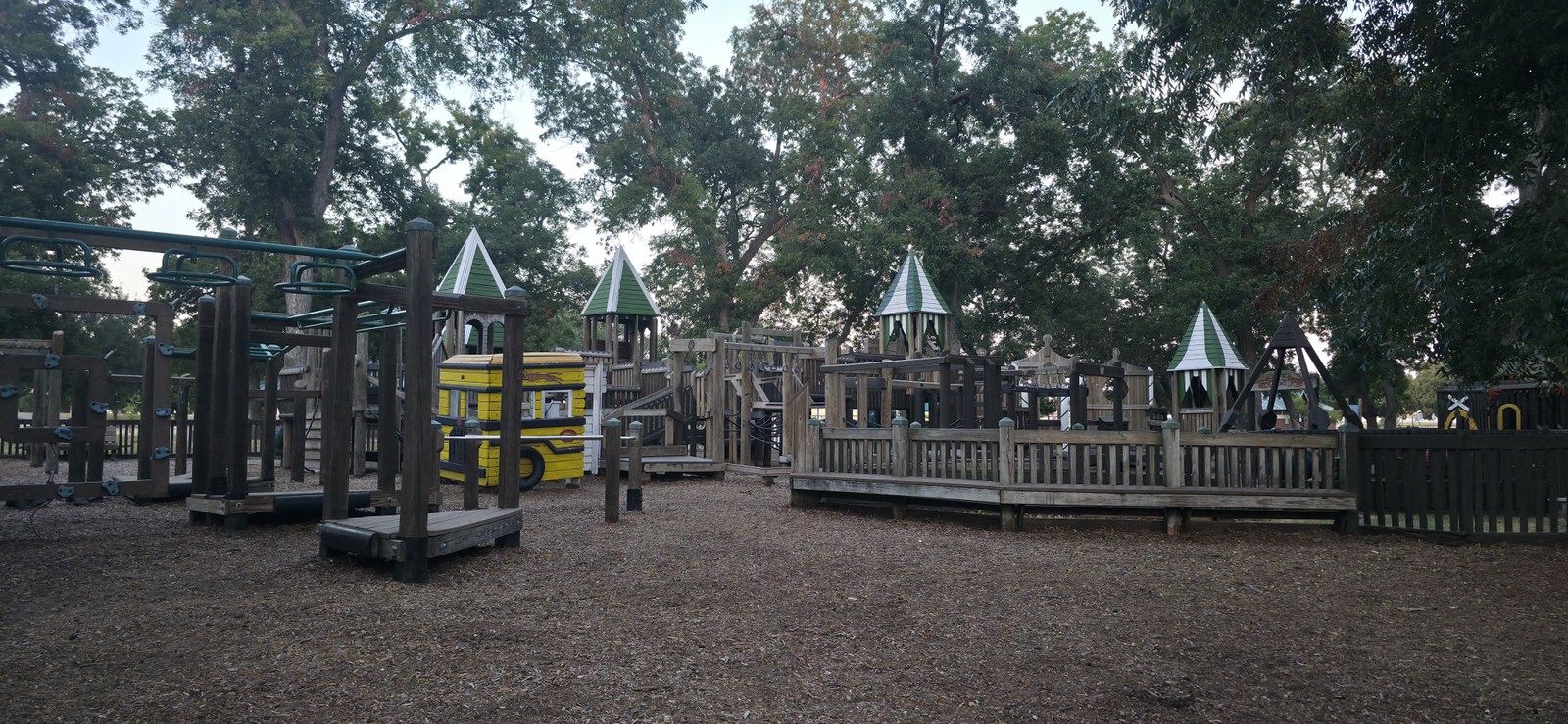 Turreted towers of the Leonard Park playground.