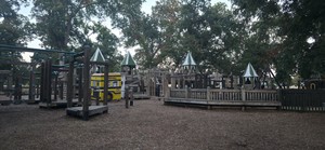 Turreted towers of the Leonard Park playground.