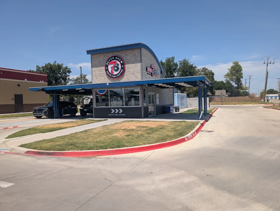 The 7 Brew Coffee drive-thru stand on West Highway 82.
