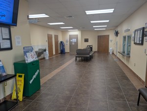 The public lobby inside the Cooke County Justice Center.