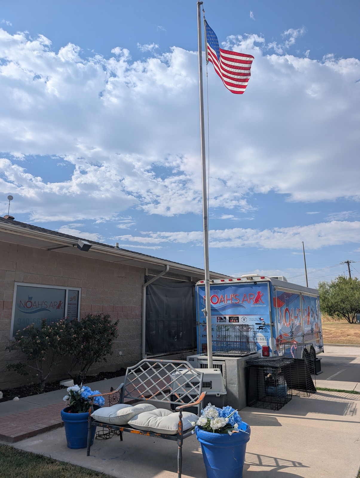 The flagpole outside Noah's Ark SPCA.