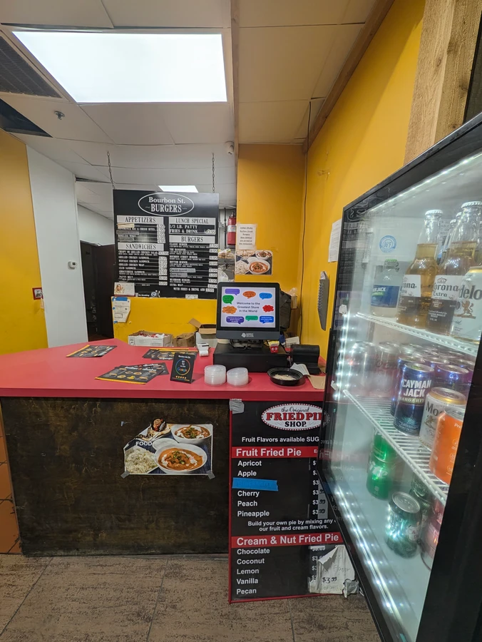 The register at Indian Dhaba with the fried pie flavor list.