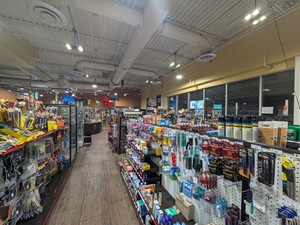 Convenience store aisles inside the 82 Travel Center.