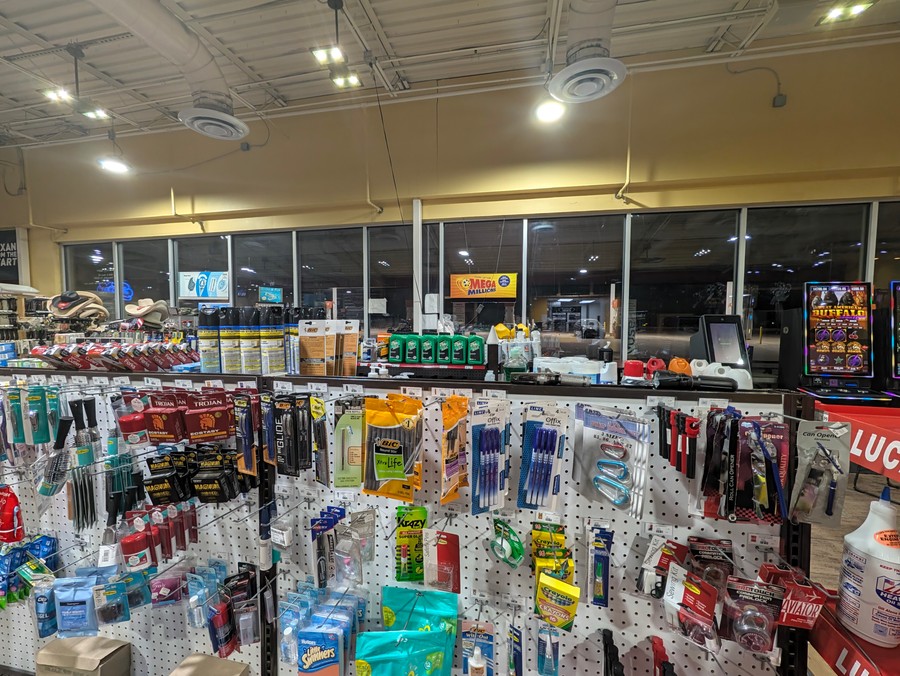 Travel supplies and coolers at the 82 Travel Center.