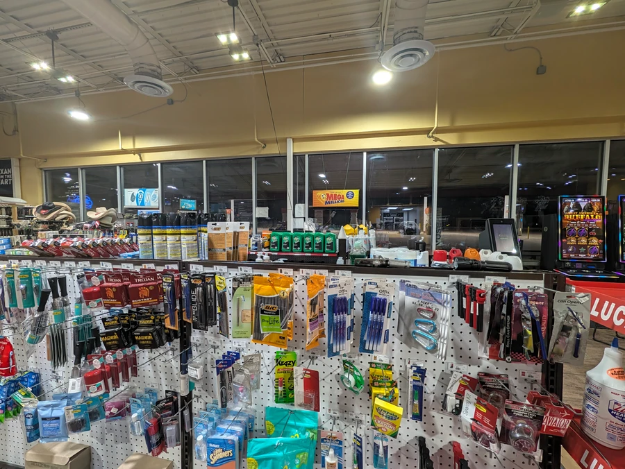 Travel supplies and coolers at the 82 Travel Center.