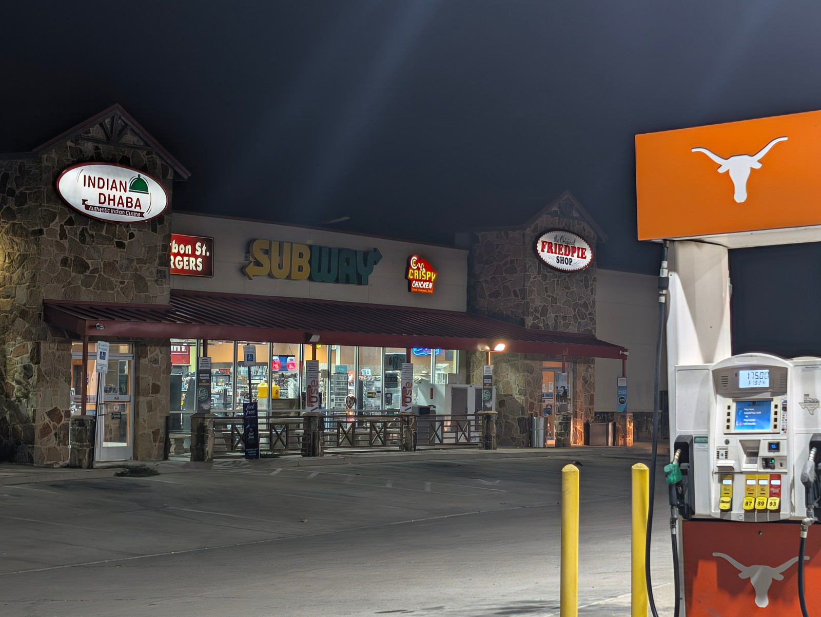 Night view of the 82 Travel Center on East Highway 82.