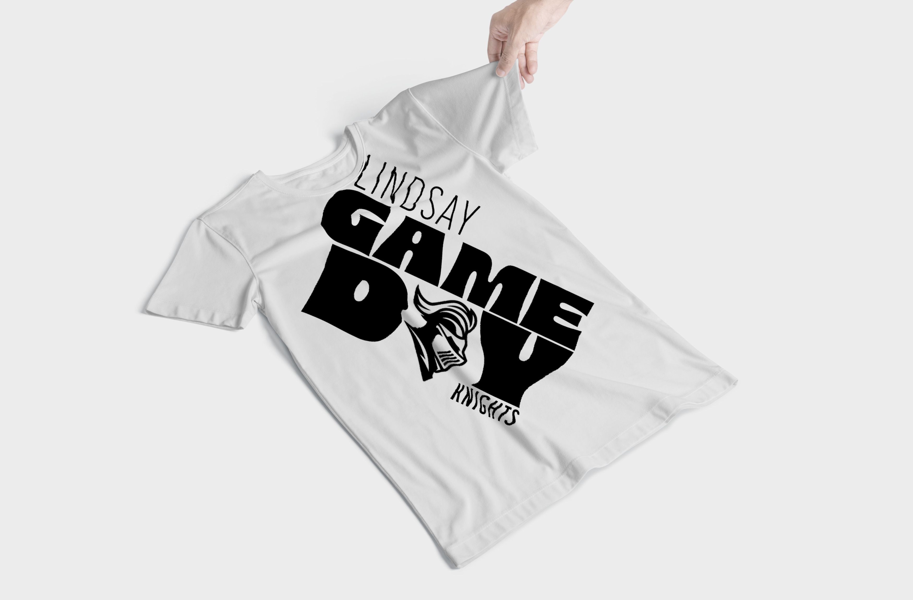 Lindsay Knights Game Day t-shirt chest print mockup