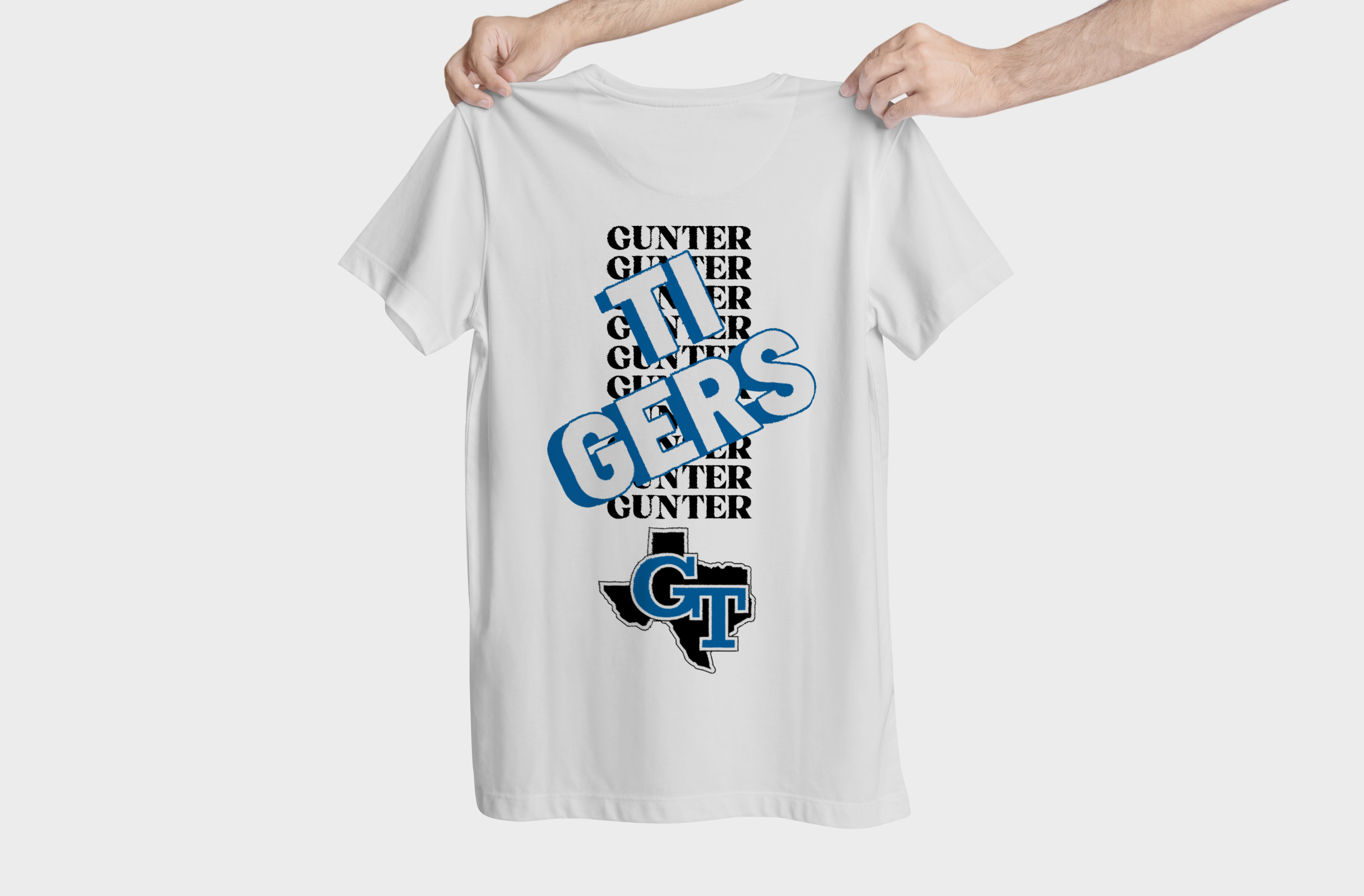 Gunter Tigers Monumental t-shirt chest print mockup
